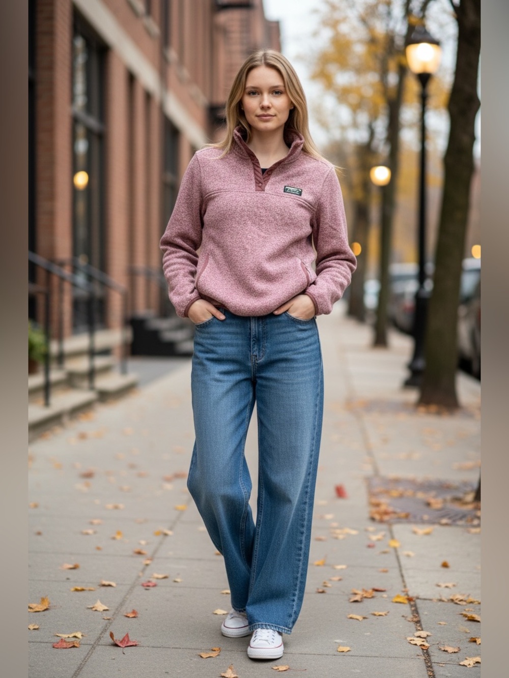 L.L. Bean Sweater Fleece Pink Pullover